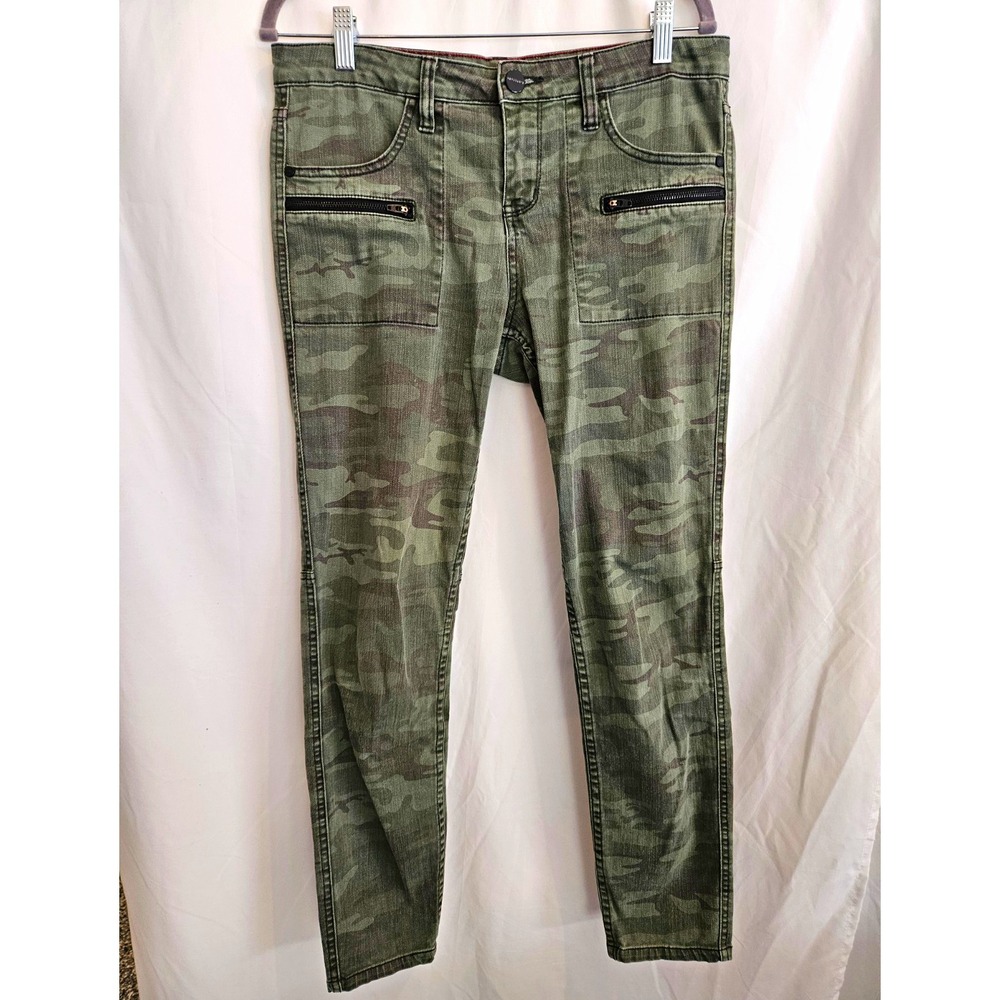 Sanctuary Skinny Jeans Womens 27 Green Camo Excellent Ace Utility Mid Rise